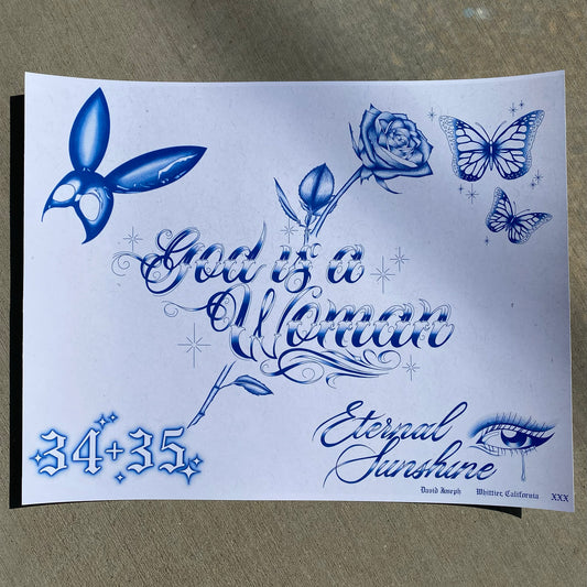 Ariana Grande Tattoo Flash Print